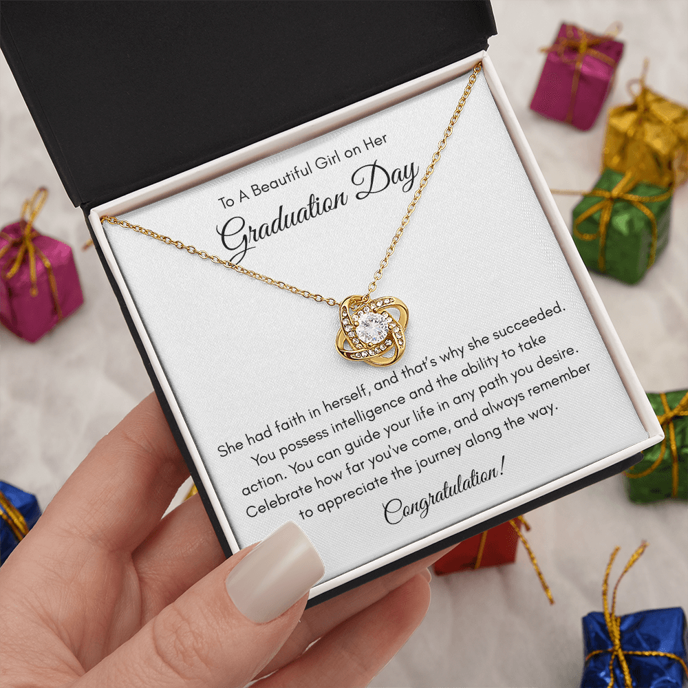 Love Knot Necklace - "Graduation Gift for Her"