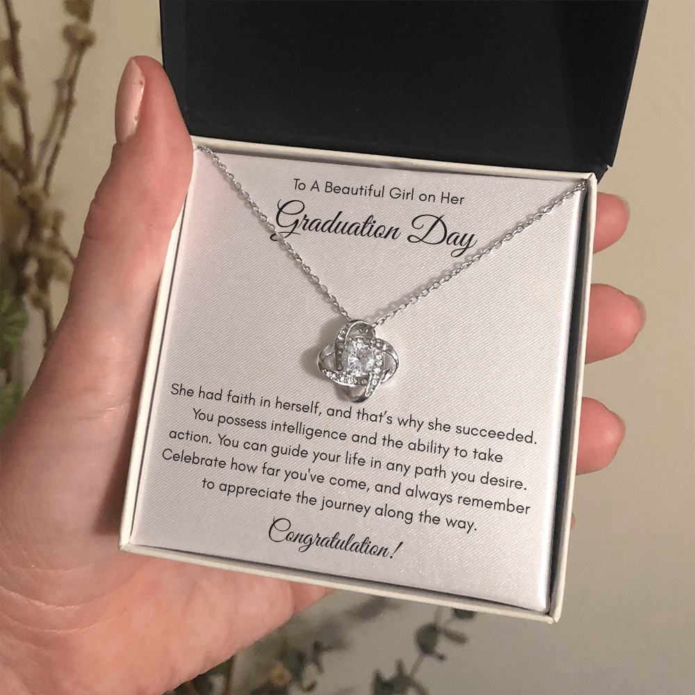 Love Knot Necklace - "Graduation Gift for Her"
