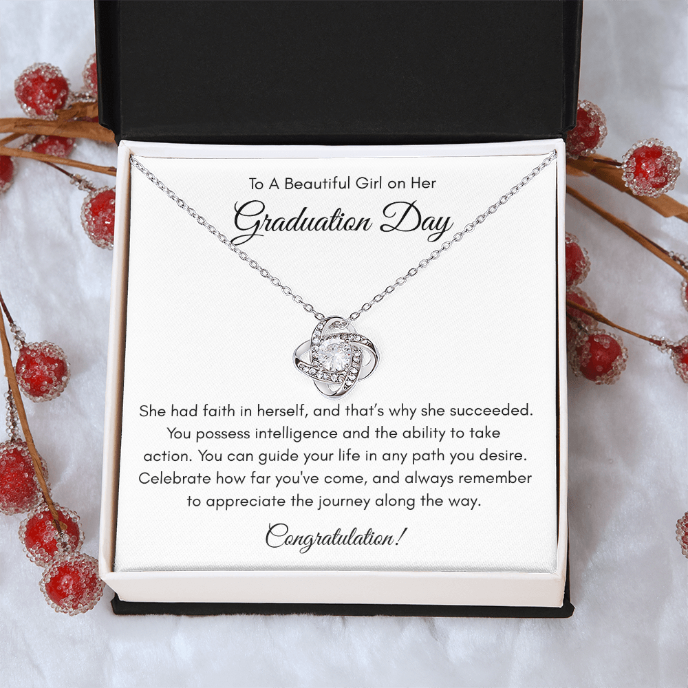 Love Knot Necklace - "Graduation Gift for Her"