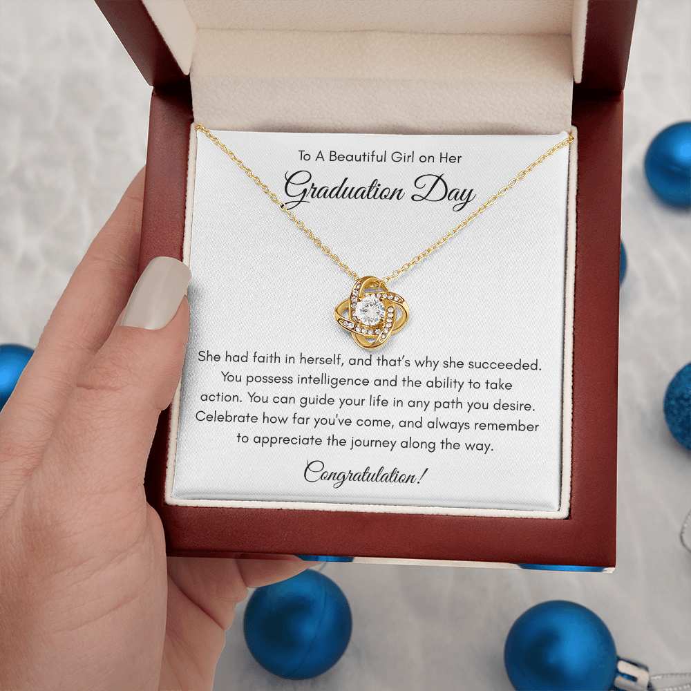 Love Knot Necklace - "Graduation Gift for Her"
