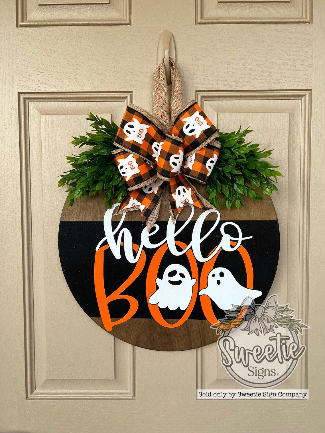 New Halloween White Ghost BOO Doorplate Decoration Pendant