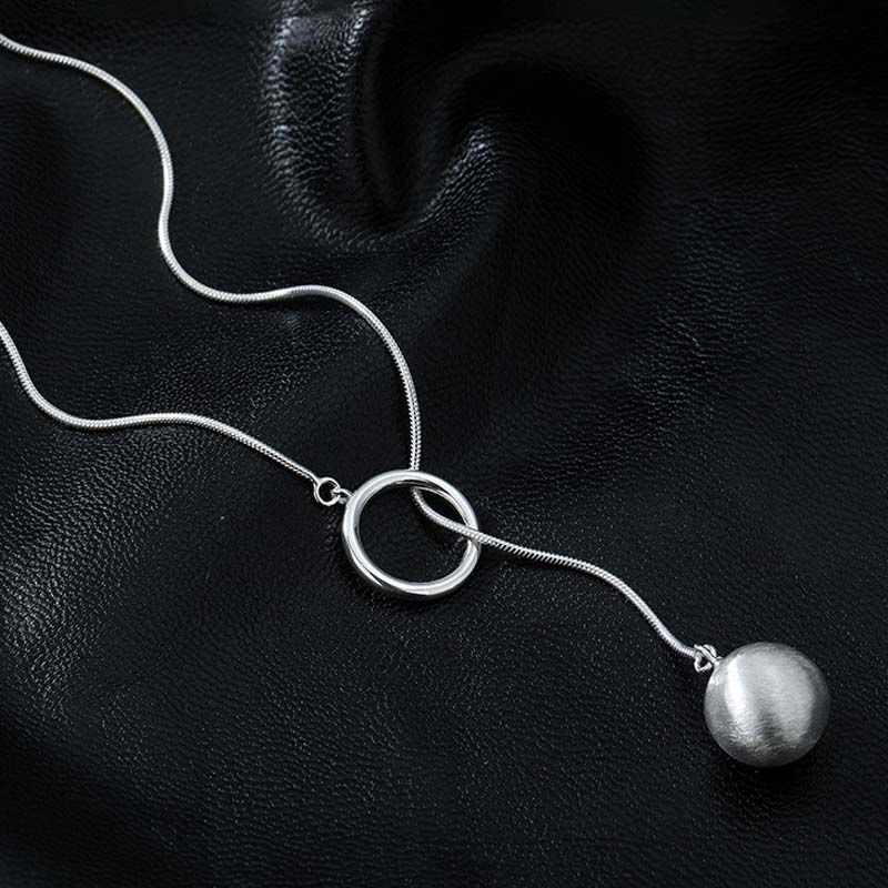 Round Ball Ring Long Necklace Sweater Chain Fall Winter Jewelry