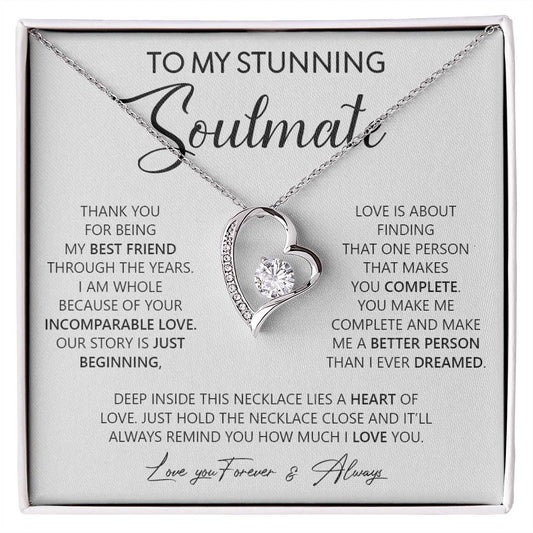 To My Stunning Soulmate | Love You, Forever & Always - Forever Love Necklace